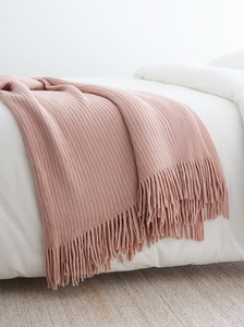北欧工业复古针织毯床搭巾沙发装饰毯秋冬空调毛毯脏粉色包邮新品