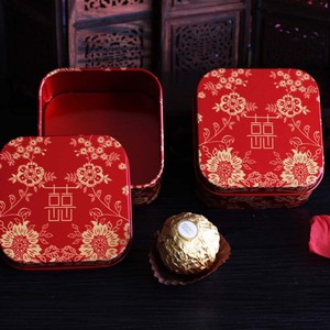 24心形婚礼喜糖盒结婚圆筒喜中韩欧式喜糖盒子创意马口铁盒小礼盒