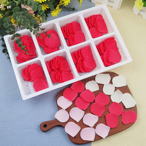 蛋糕巧克力花瓣装饰片插件玫瑰花瓣围边200片粉红白花片生日可食