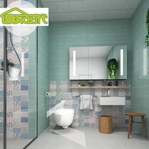 北欧哑光凹凸面粉色繁花马卡龙墙砖厨房卫生间瓷砖200x600格子砖