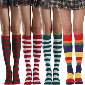 袜子中筒袜及膝半截袜女条纹均码COSPLAY学生舞蹈袜
