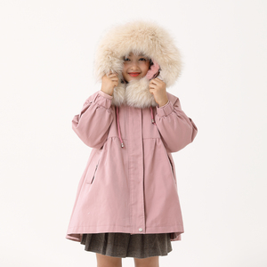 女童A字版獭兔毛派克服外套女孩加厚真毛皮草中小童韩版洋气大衣
