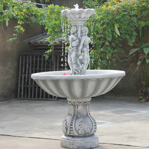 欧式雕塑人物流水喷泉花园庭院仕女户外鱼池造景装饰品创意摆件