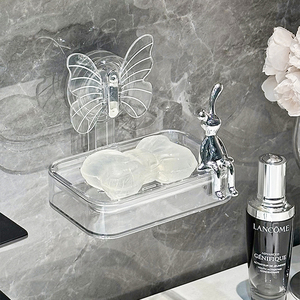 吸盘肥皂盒免打孔卫生间浴室香皂置物架壁挂式家用高档沥水肥罩盒