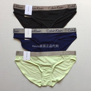 CK内裤美国Calvin Klein女士经典款银边丝滑面料低腰三角裤QD3622