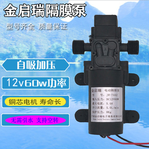 12/24V微型增压泵自吸抽水小型喷雾器清洗机直流高压家用隔膜水泵