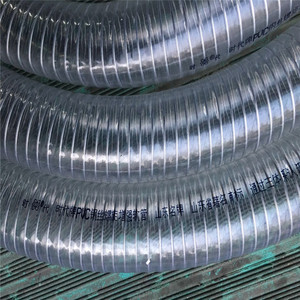 潍坊现代塑胶时代牌耐高温120度PVC钢丝软管 高温树脂颗粒吸料管