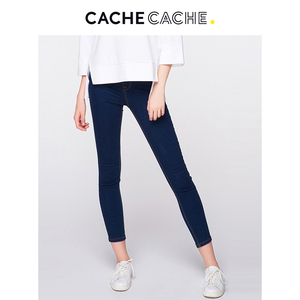 CacheCache牛仔裤小脚裤女+拉夏贝尔七分袖显瘦连衣裙