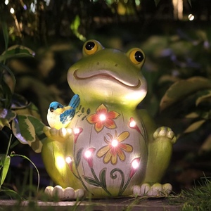 太阳能可爱青蛙灯小鸟户外花园庭院装饰灯树脂摆件庭院造景布置