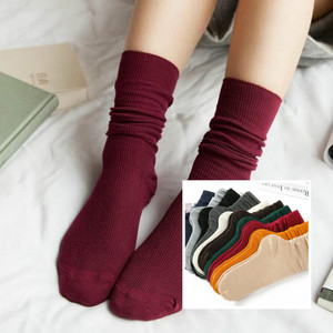 袜子袜i子祙袿子堆堆袜女日系秋冬新品棉质薄款女袜纯色复古森系