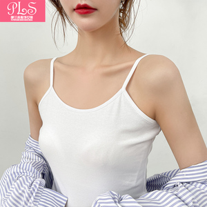 夏季新款韩版白色纯白修身吊带小背心女短款纯色圆领打底外穿上衣