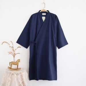 日式睡袍男古风薄款大码纯棉纱布睡衣和服中长和风春夏季浴袍新款