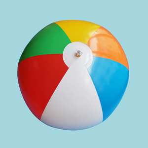 幼儿园空气棒戏水球沙滩球感统训练体智能教具玩具球充气6片彩球