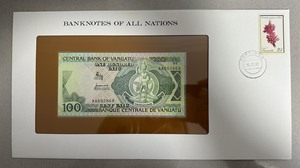 清仓 1982年 瓦努阿图 100瓦图 AA版纸币纸钞 富兰克林封装版
