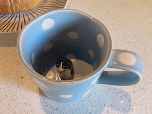 美国an复古大容量水玉波点马克杯3D立体猫猫水杯奶杯情侣早餐杯子