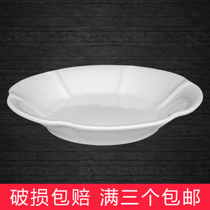 饭店餐馆纯白色陶瓷餐具商用创意日式玉兰碗浅碗汤碗创意面碗大碗