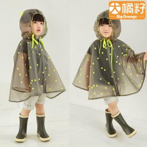大橘籽儿童幼儿园宝宝婴儿男孩女童女孩透明雨衣雨披斗蓬式亲子款