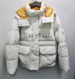 LUCKY CHOUETTE韩国专柜代购 22冬联名款袖子可拆卸连帽羽绒服