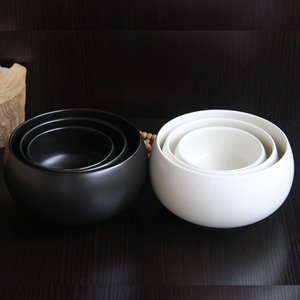 复古白瓷碗纯黑碗钵圆钵盂和尚居士加大碗复古单个碗青瓷陶瓷碗钵