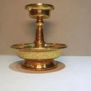 智悲佛缘 尼泊尔紫铜鎏金护法杯14厘米密宗供护法杯子 供护法用