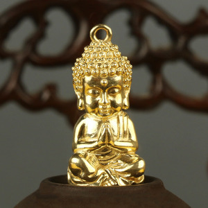 纯黄铜如来佛祖护身平安吉祥男士汽车钥匙扣挂件创意释迦摩尼佛像