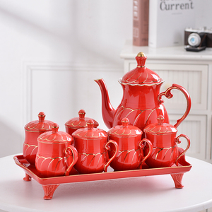 北欧喜庆轻奢结婚茶具水具套装水杯家用客厅茶杯茶壶杯子水壶托盘