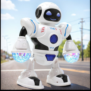 电动玩具跳舞机器人 儿童太空炫舞机器人灯光音乐网红玩具地摊
