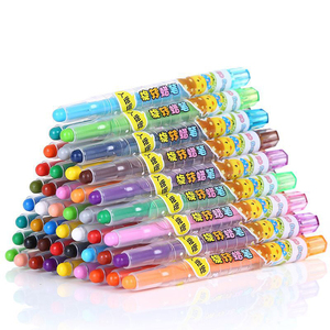 儿童蜡笔18色24色无毒可水洗12色36色宝宝蜡笔涂色旋转油画棒画笔