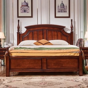 美式床实木主卧1米8双人床现代简约轻奢储物1米5欧式皮艺卧室婚床