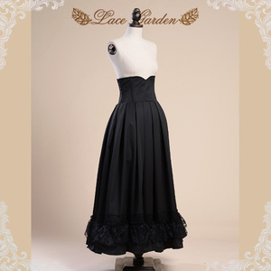【LACE GARDEN】复古品牌洋装法式宫廷维多利亚腰封黑大摆半身裙