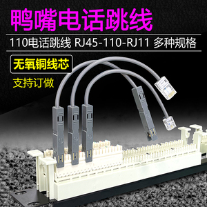 RJ45转RJ11-110电话鸭嘴跳线2芯无氧铜语音测试线1米2米3米可定制