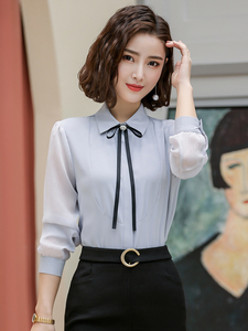 2019新款春夏白色衬衫女韩版很仙的上衣洋气时尚气质长袖衬衣正装