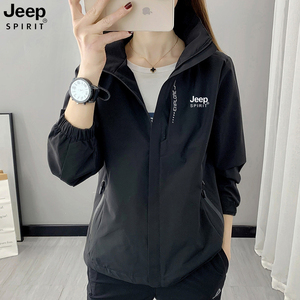 JEEP春秋季冲锋衣女登山服三合一可拆卸防风防水加厚夹克男士外套