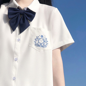 冰熊原创JK制服夏季基础短袖长袖衬衫学生日系上衣白色衬衣女大码