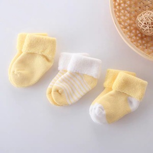 婴儿袜子秋冬加厚0-3-6月新生儿加厚保暖毛圈袜0-1岁宝宝纯棉袜子