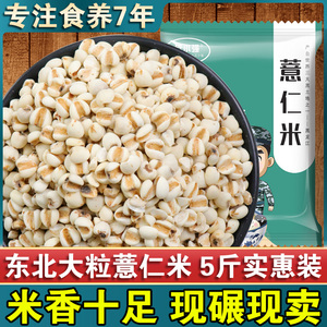薏仁米5斤 赤小豆红豆新鲜自产农家五谷杂粮东北大粒薏苡仁大薏米
