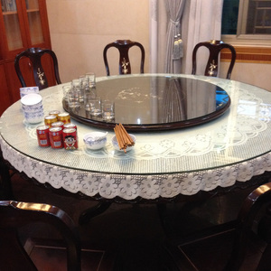 圆桌布布艺田园圆形蕾丝桌布家用欧式小转盘台布简约现代餐桌垫布
