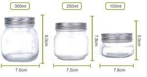 250ml方圆果酱玻璃瓶密封罐柠檬膏蜂蜜瓶龟苓膏瓶铝盖250毫升透明