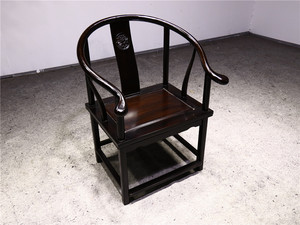 黑金檀实木椅子主人官帽椅副椅茶水柜大板配件休闲靠背椅家具中式