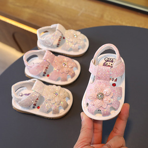 17品牌清仓，叫叫鞋带响软底婴儿学步鞋女宝宝凉鞋女童0-1一岁2夏