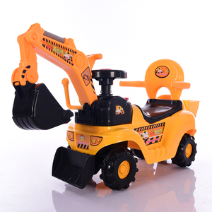 儿童电动挖掘机可坐可骑玩具大号钩挖机滑行推土工程车宝宝挖土机