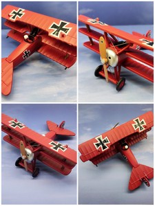 1/72德国FOKKER DR.1福克红男爵三翼战斗机合金飞机金属模型