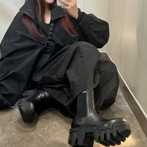 【大牌平替】RAOZIYI~马丁靴女夏季2024新款靴子厚底高跟短靴7cm