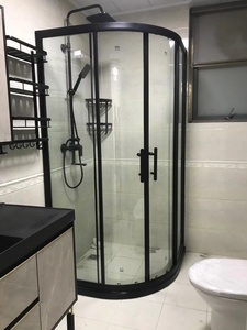 淋浴房圆弧扇形太空铝整体浴室玻璃隔断干湿分离钢化玻璃门洗澡房