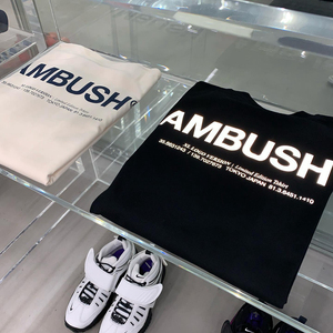 日本潮牌 AMBUSH短袖T恤  新款反光字母 Logo明星同款男女Tee潮流