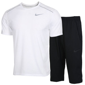 NIKE耐克运动套装男装2024夏季款训练服运动健身跑步短袖T恤短裤