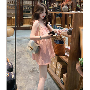 【清仓】夏季新款奶系法式吊带连衣裙女宽松显瘦小个子甜美气质群