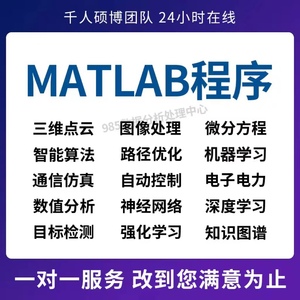 Matlab程序代编微分方程python代编算法优化控制电气仿真图像处理