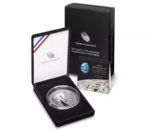 2019年美国发行阿波罗11号登月50周年5盎司银币