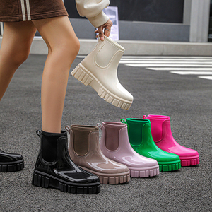 切西尔低筒雨鞋女增高防水防滑低筒雨靴下雨室外可穿低筒靴23005